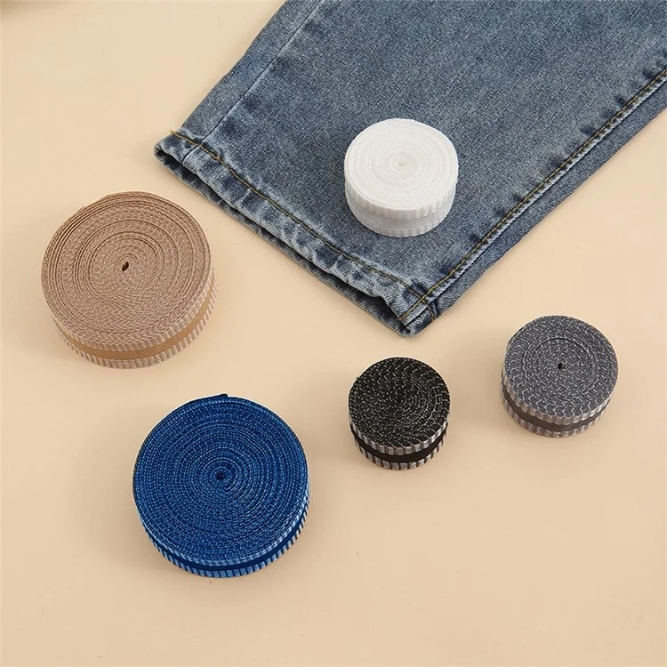 4 Stück 2m selbstklebende Hosen-Edge-Verkürzer-Aufkleber-Patches für Jeans-Hosen-Säumungsband - Schwarz