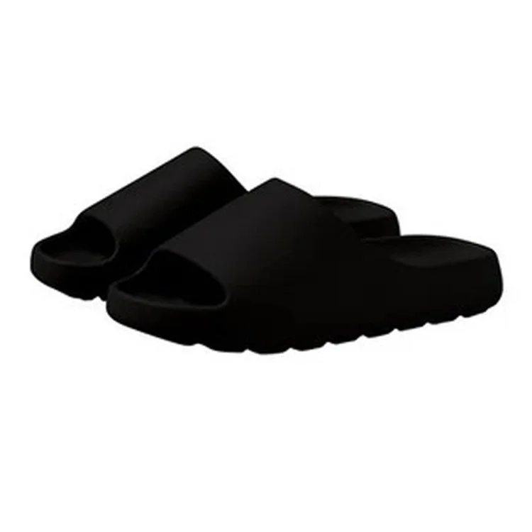 502 Mules à semelle épaisse de 3,5 cm de couleur unie, antidérapantes en EVA pour la maison et l'extérieur, taille 36 - 37 - Noir