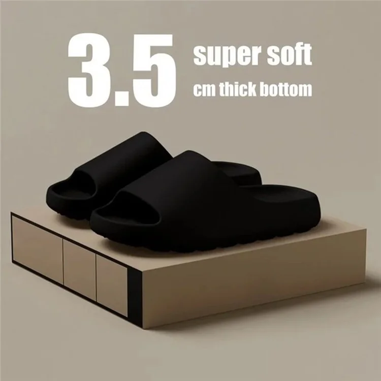 502 Mules à semelle épaisse de 3,5 cm de couleur unie, antidérapantes en EVA pour la maison et l'extérieur, taille 36 - 37 - Noir