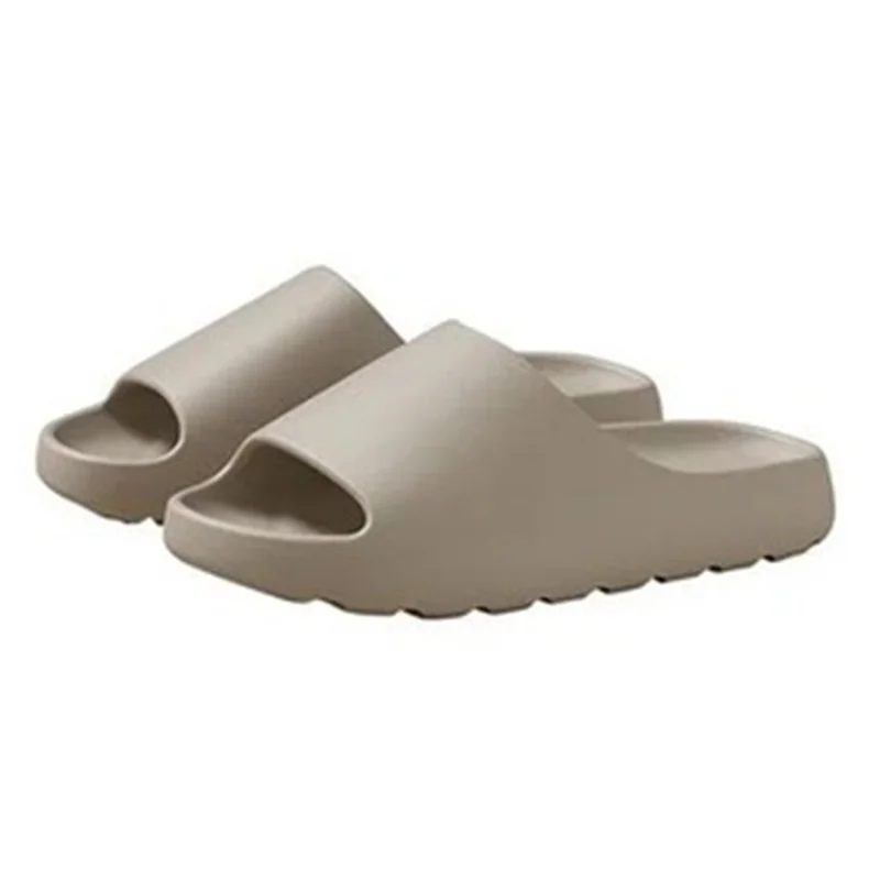 502 3.5cm Thick Sole Slippers Solid Color Non Slip EVA Sliders for Home Outdoor Size 44 - 45 - Beige