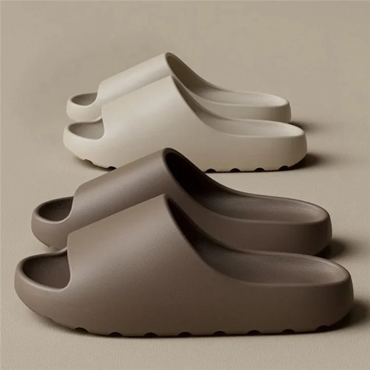 Sandales à semelle épaisse de 3,5 cm, couleur unie, antidérapantes en EVA, pour la maison et l'extérieur, taille 46 - 47 - Noir
