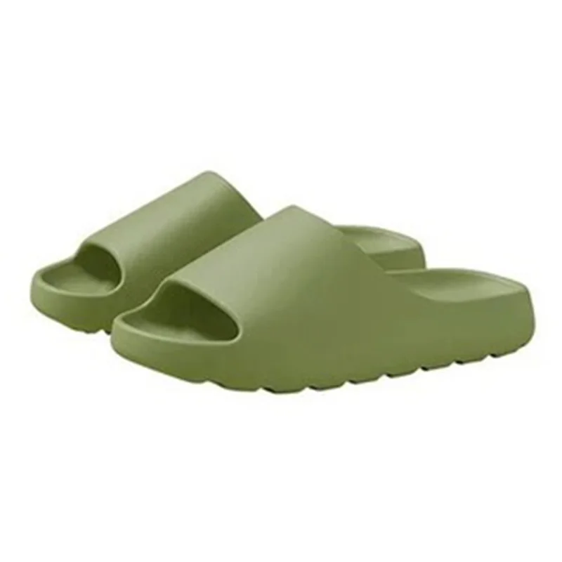 502 3.5cm Thick Sole Slippers Solid Color Non Slip EVA Sliders for Home Outdoor Size 46 - 47 - Green