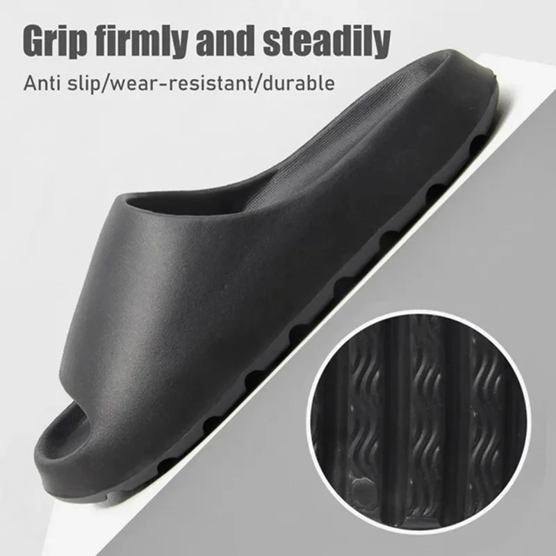 502 3.5cm Thick Sole Slippers Solid Color Non Slip EVA Sliders for Home Outdoor Size 46 - 47 - Green