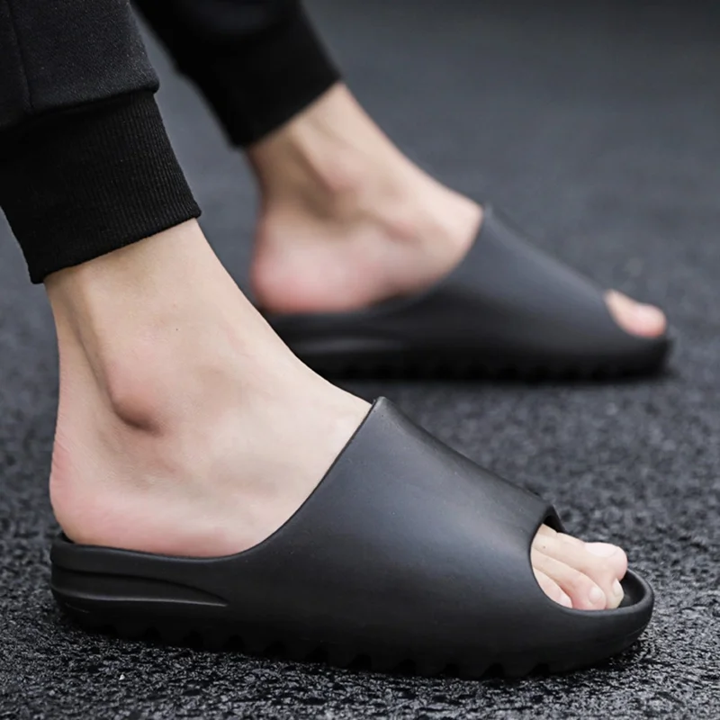 502 3.5cm Thick Sole Slippers Solid Color Non Slip EVA Sliders for Home Outdoor Size 46 - 47 - Green