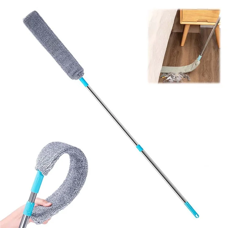 Espanador extensível de 127 cm com cabo longo, ferramenta de limpeza de frestas de móveis, removedor de poeira de microfibra.
