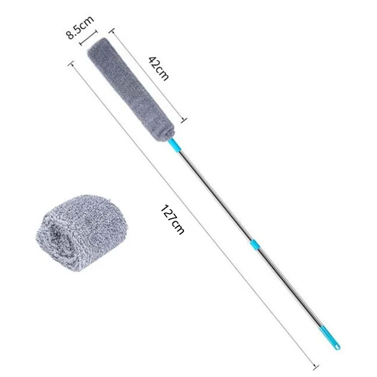 Espanador extensível de 127 cm com cabo longo, ferramenta de limpeza de frestas de móveis, removedor de poeira de microfibra.