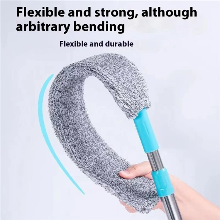 Espanador extensível de 127 cm com cabo longo, ferramenta de limpeza de frestas de móveis, removedor de poeira de microfibra.