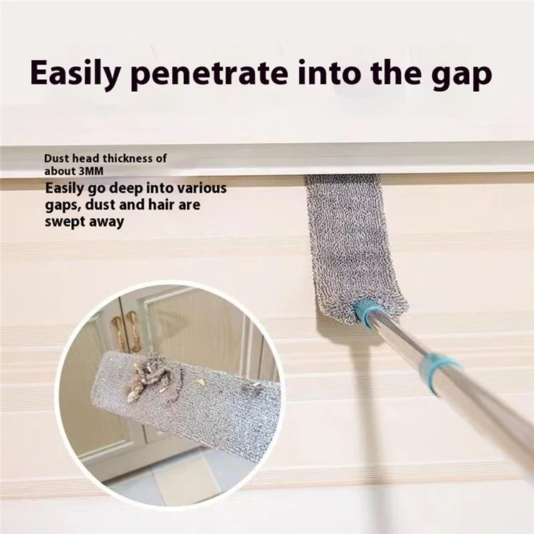 Espanador extensível de 127 cm com cabo longo, ferramenta de limpeza de frestas de móveis, removedor de poeira de microfibra.