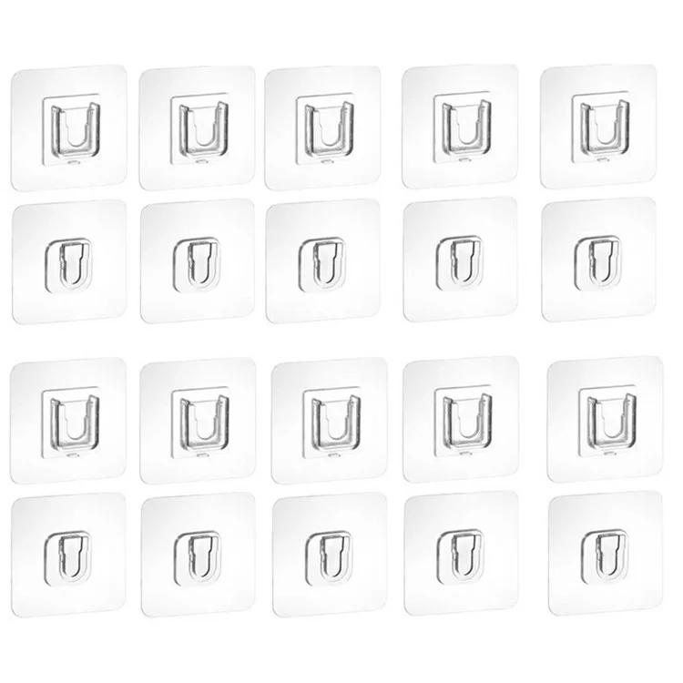 10 Paar selbstklebende Wandhaken, PVC-Spuren-Snap-On-Haken, Stromleistenhänger