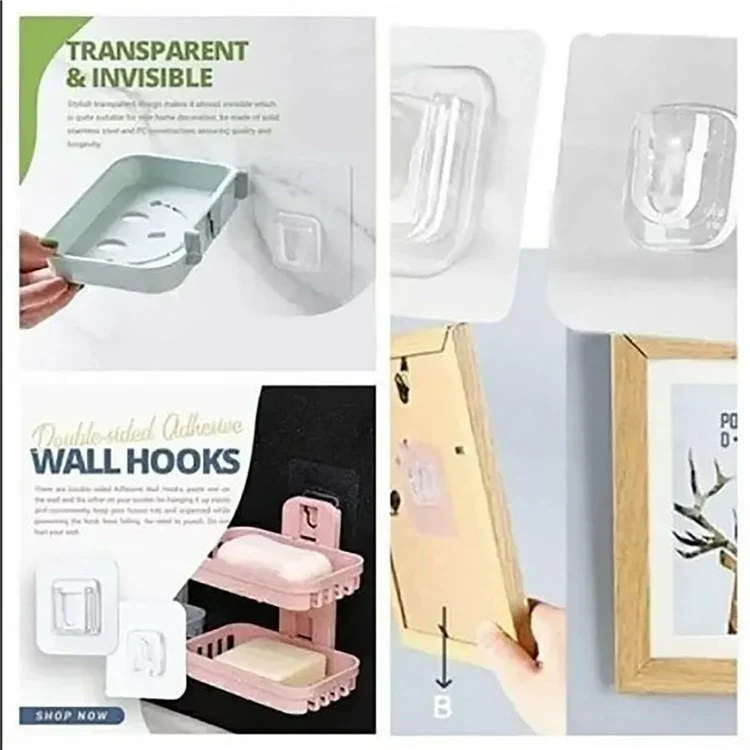 10 Paar selbstklebende Wandhaken, PVC-Spuren-Snap-On-Haken, Stromleistenhänger