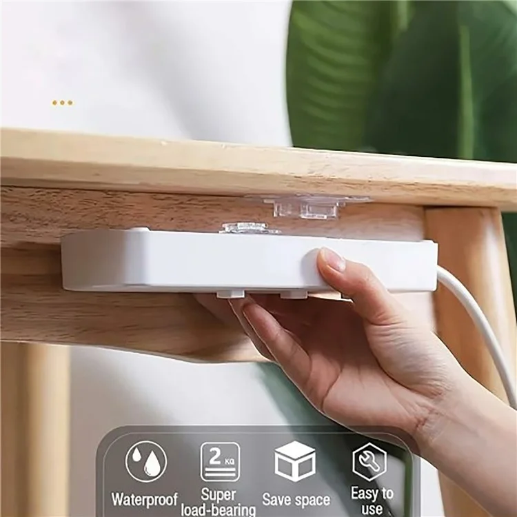 10 Paar selbstklebende Wandhaken, PVC-Spuren-Snap-On-Haken, Stromleistenhänger