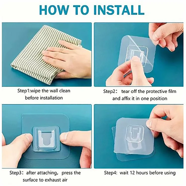 10 Paar selbstklebende Wandhaken, PVC-Spuren-Snap-On-Haken, Stromleistenhänger