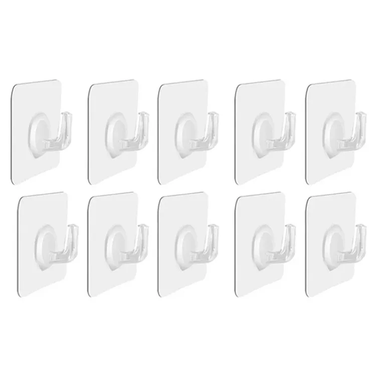 10 unidades de ganchos adesivos de parede e porta de acrílico para cozinha, banheiro, toalha e chave