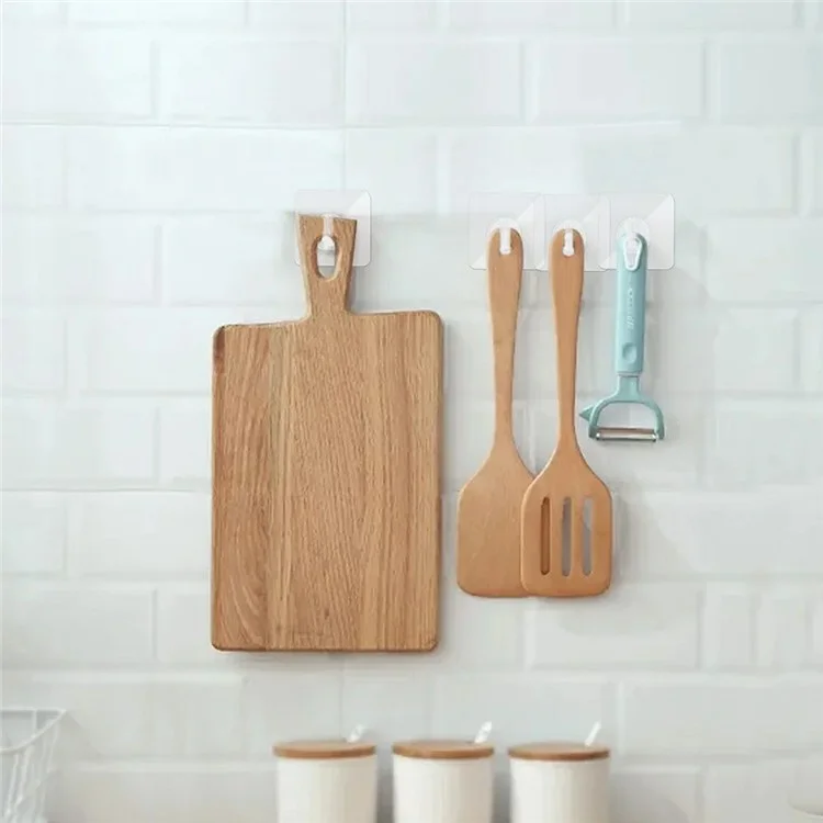 5 Unidades de ganchos adesivos para parede e porta de acrílico para cozinha, banheiro, toalha e chave