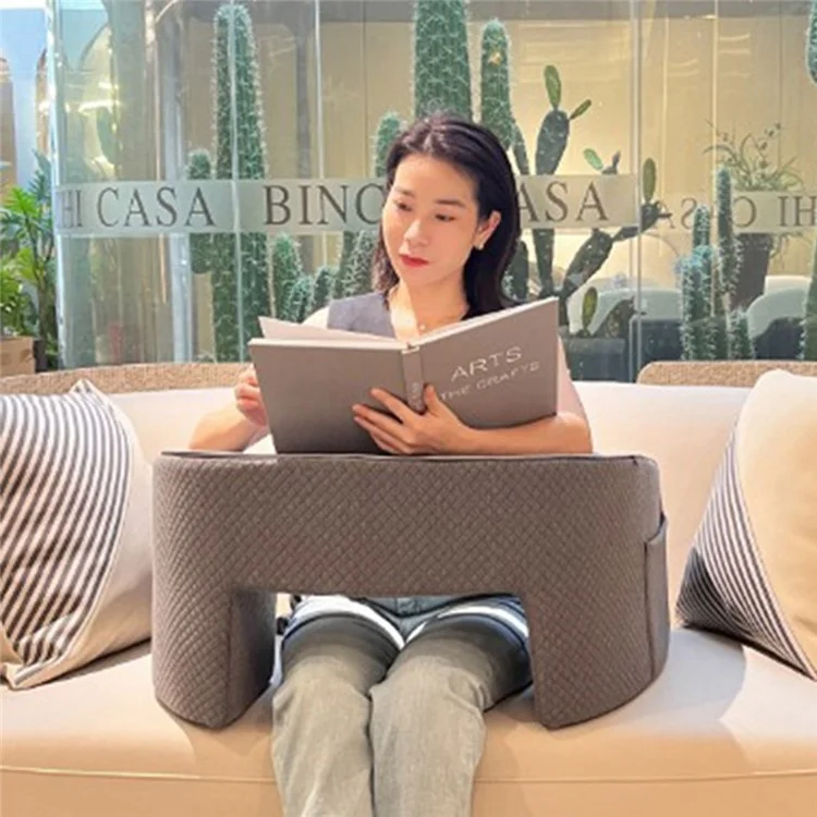 Lap Desk Pillow for Gaming Working Arm Rest Reading Cushion with Removable Cover