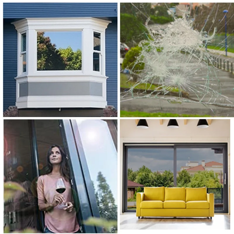 50 x 500cm Window Privacy Film Office Home Balcony One Way UV Blocking Static Cling Glass Film - Silver