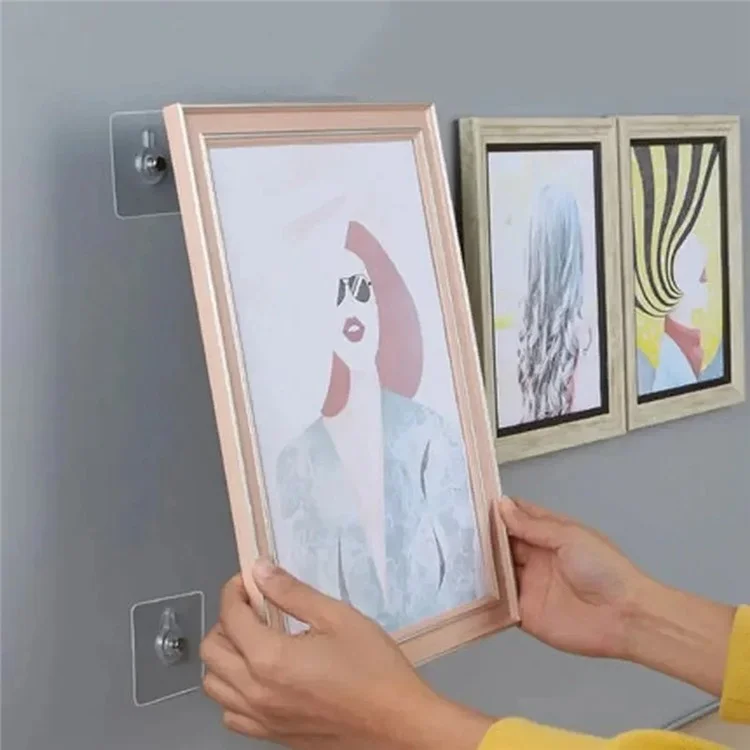50 Stück transparente Klebeaufhänger ohne Bohren, spurlos an der Wand montierbar für Bilderrahmen, Uhren