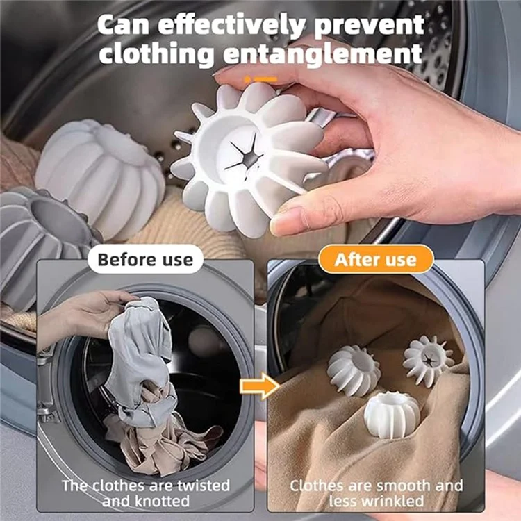 10Pcs Silicone Laundry Washing Ball Anti Tangling  Drum Washing Machine Clothes Cleaning Care Ball - Grey