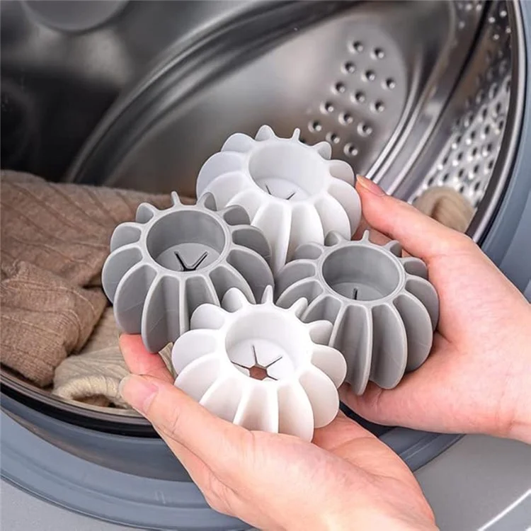 10Pcs Silicone Laundry Washing Ball Anti Tangling  Drum Washing Machine Clothes Cleaning Care Ball - Grey