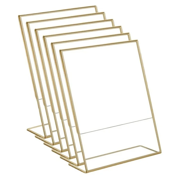 6 pezzi di supporto per menu in plexiglas a forma di L da 5,9 x 8,3 pollici per ufficio e ristorante