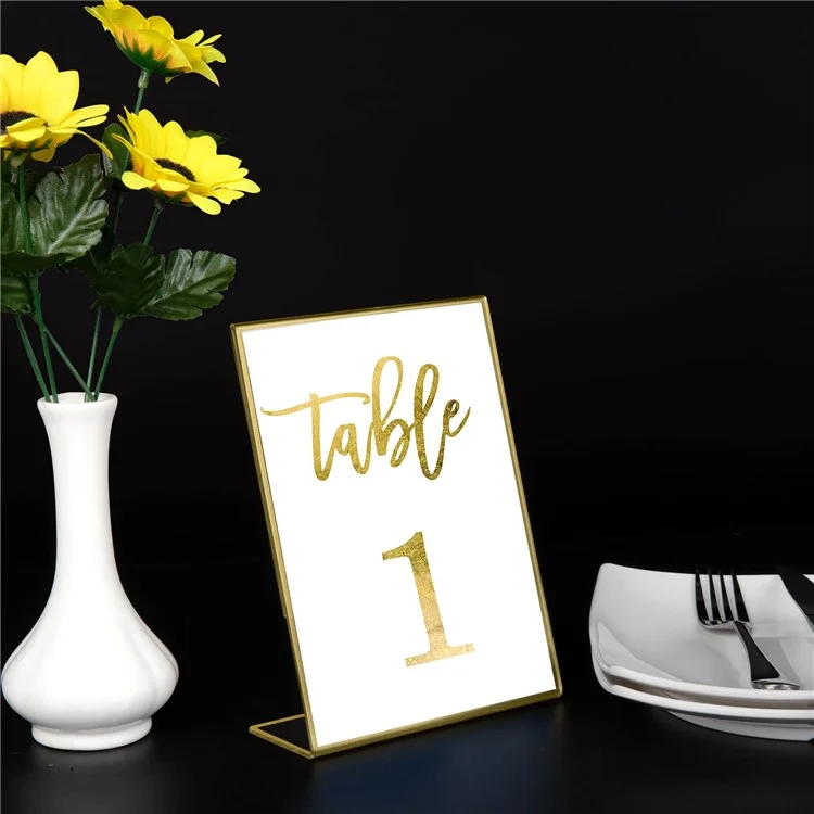6 pezzi di supporto per menu in plexiglas a forma di L da 5,9 x 8,3 pollici per ufficio e ristorante