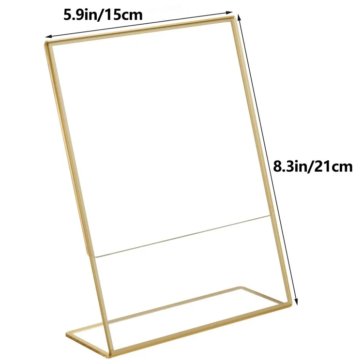 6 pezzi di supporto per menu in plexiglas a forma di L da 5,9 x 8,3 pollici per ufficio e ristorante