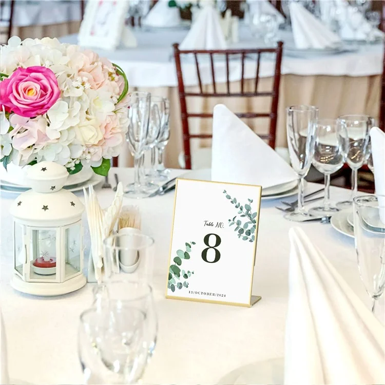 6 pezzi di supporto per menu in acrilico a forma di L da 8,5 x 11 pollici per ufficio e ristorante