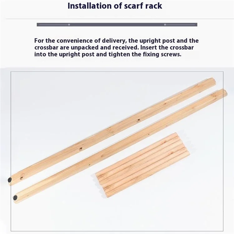 40 x 126 cm kreativer 6-stufiger Holz-Schal-Organizer, Bekleidungsgeschäft-Schals-Tücher-Displayregal