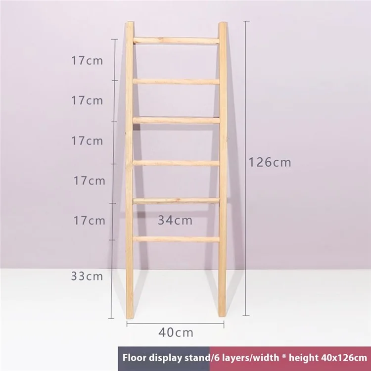 40 x 126 cm kreativer 6-stufiger Holz-Schal-Organizer, Bekleidungsgeschäft-Schals-Tücher-Displayregal