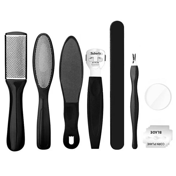Conjunto de 8 peças de cuidados profissionais com os pés, removedor de calos e pele morta, lixa para os pés, ferramenta de remoção de calos.