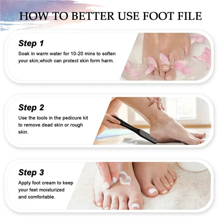 Conjunto de 8 peças de cuidados profissionais com os pés, removedor de calos e pele morta, lixa para os pés, ferramenta de remoção de calos.