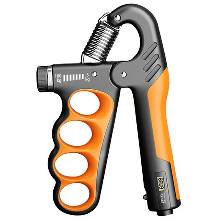 Adjustable Hand Grip Strengthener with Digital Counter Muscle Recovery Fitness Hand Force Training Tool - Orange
