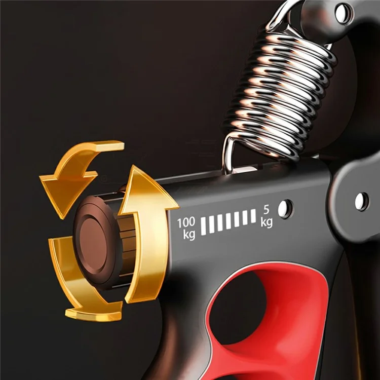 Adjustable Hand Grip Strengthener with Digital Counter Muscle Recovery Fitness Hand Force Training Tool - Orange