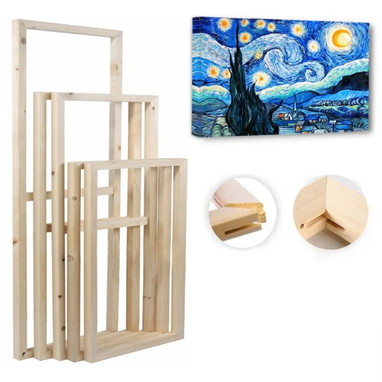 Marcos de madera de pino sólida de 30 x 40 cm para lienzos de pinturas al óleo, impresiones de pósteres y marcos interiores DIY para cuadros.
