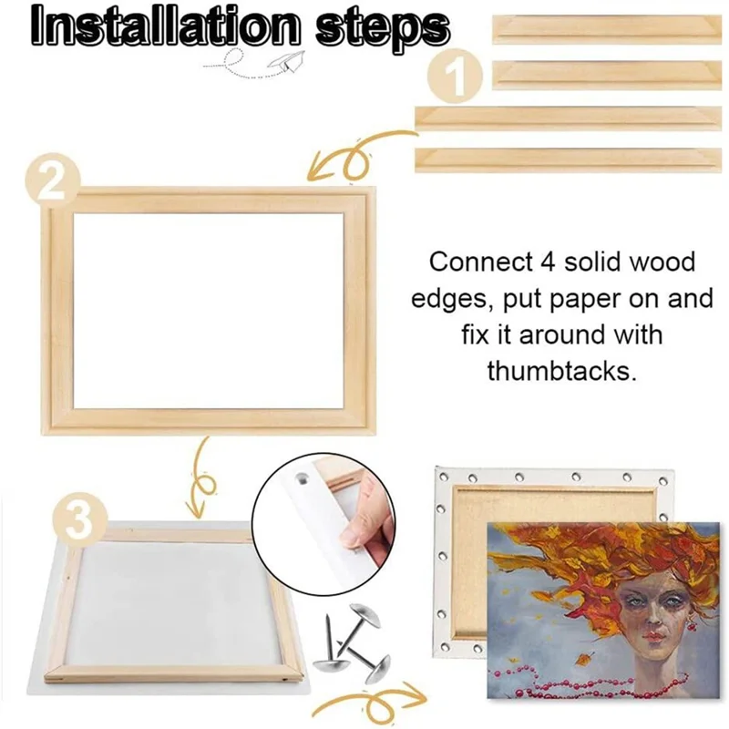 40 x 40cm Solid Pine Wood Canvas Frames for Oil Paintings Poster Prints DIY Picture Inner Frame
