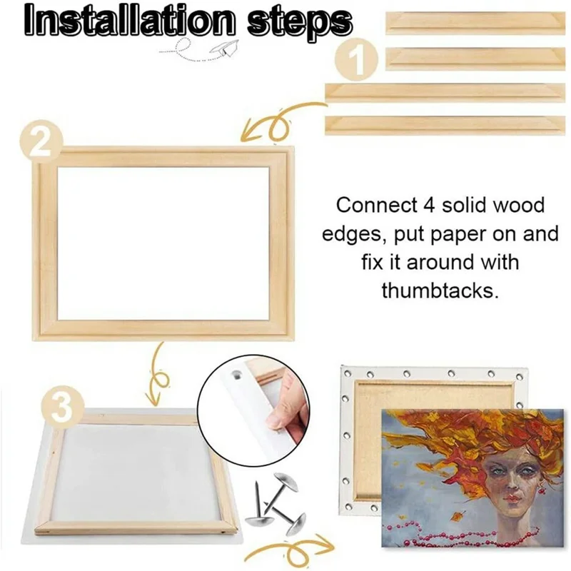 40 x 50cm Solid Pine Wood Canvas Frames for Oil Paintings Poster Prints DIY Picture Inner Frame