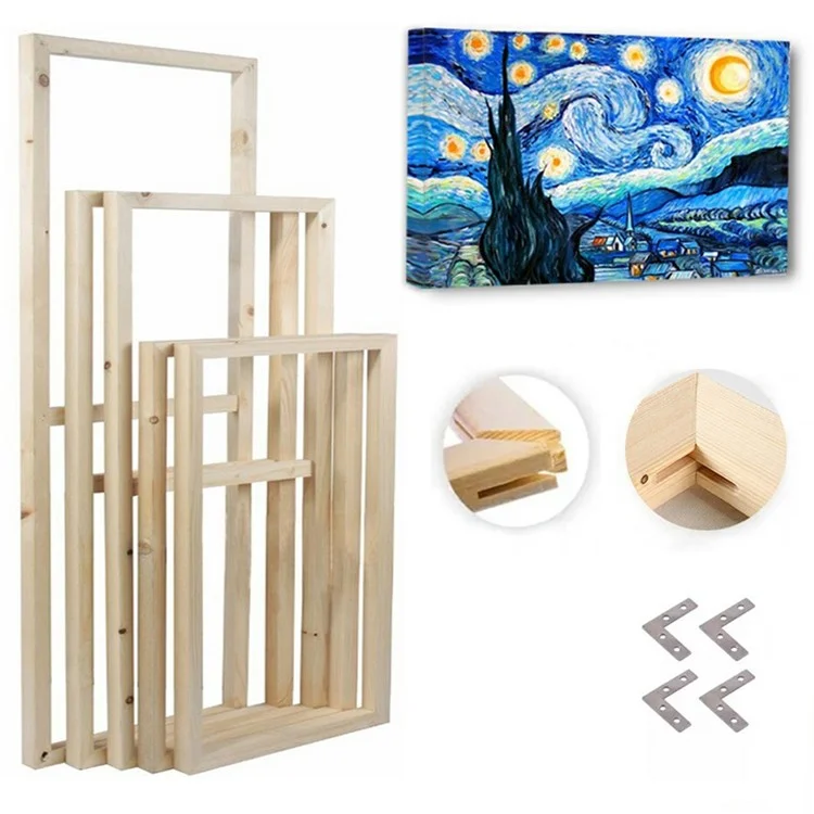 Marcos de madera de pino sólida de 40 x 60 cm para lienzos de pinturas al óleo, impresiones de pósteres y marcos interiores de cuadros DIY