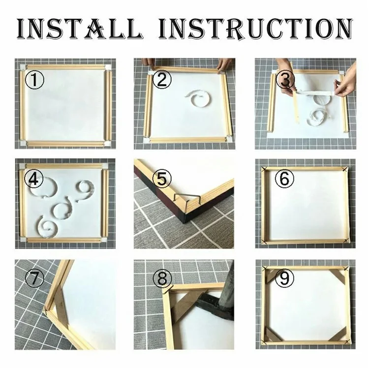 20 x 30 cm Kit de bastidores de lienzo de madera Barras de estirado DIY Juego de tiras de madera sólida para pinturas al óleo, carteles e impresiones