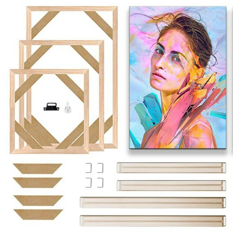 Kit de marco de lienzo con barras de madera de 30 x 40 cm para pintura al óleo y póster DIY de madera sólida