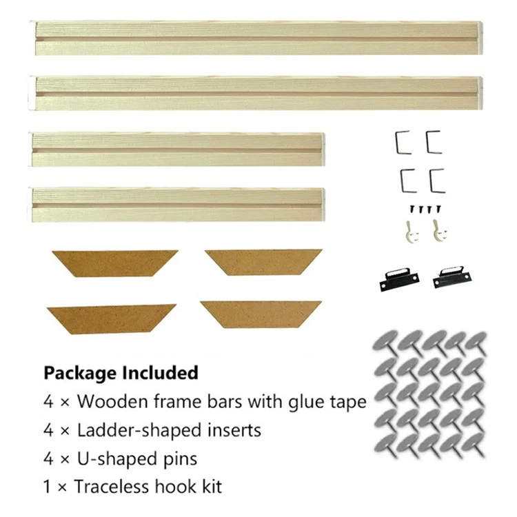 Kit de marco de lienzo con barras de madera de 30 x 40 cm para pintura al óleo y póster DIY de madera sólida
