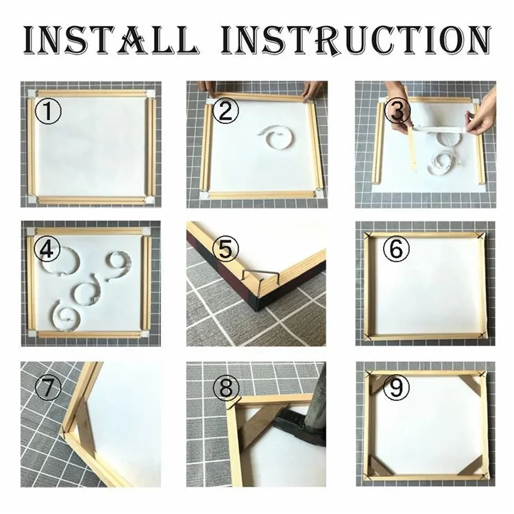 Kit de marco de lienzo con barras de madera de 30 x 40 cm para pintura al óleo y póster DIY de madera sólida