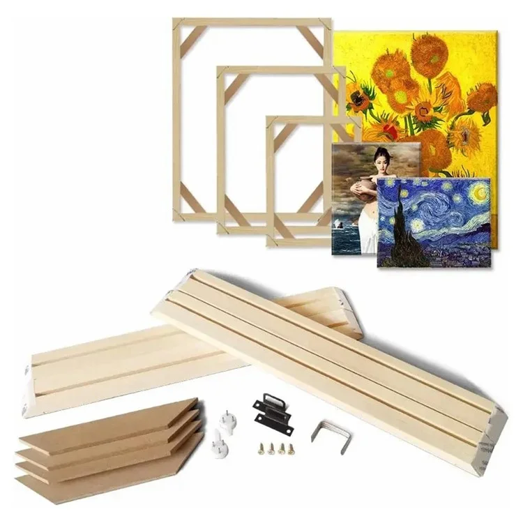 Kit de marco de lienzo con barras de madera de 30 x 40 cm para pintura al óleo y póster DIY de madera sólida