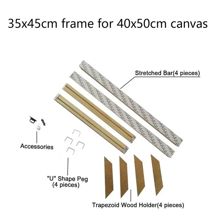 35 x 45cm Wooden Canvas Stretcher Bars Frame Kit DIY Solid Wood Oil Painting Poster Frame