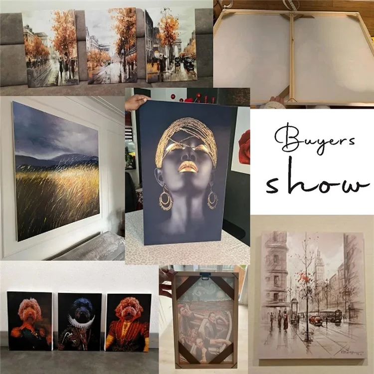 Juego de bastidores de lienzo de madera 50 x 70 cm Barras tensoras DIY Marco sólido de madera para pintura al óleo y póster