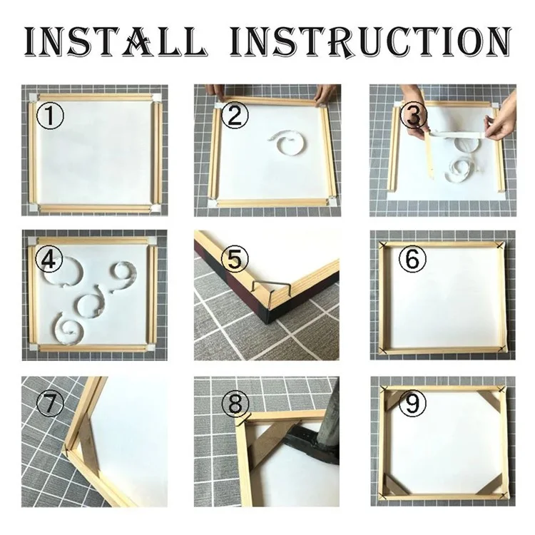 Kit de marco de barras de lienzo de madera de 35 x 55 cm para bricolaje, marco de pintura al óleo o póster de madera maciza