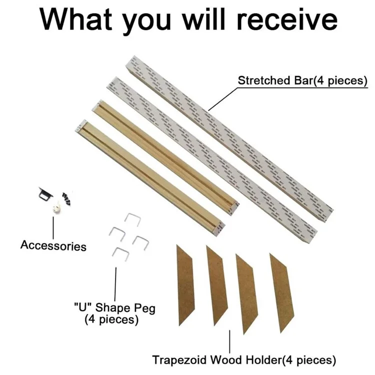 Kit de marco de barras de lienzo de madera de 35 x 55 cm para bricolaje, marco de pintura al óleo o póster de madera maciza