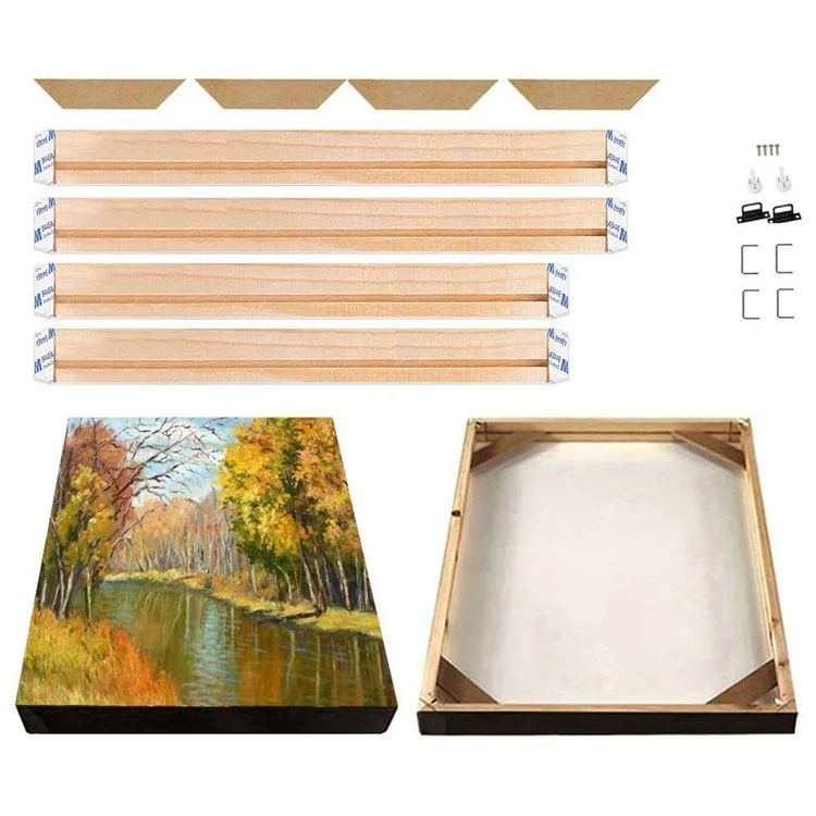Cornice di legno per tela da 45 x 65 cm, kit di barre di tensione fai-da-te in legno massiccio per dipinti ad olio e poster.