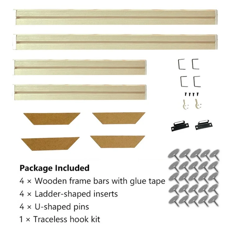 Cornice di legno per tela da 45 x 65 cm, kit di barre di tensione fai-da-te in legno massiccio per dipinti ad olio e poster.