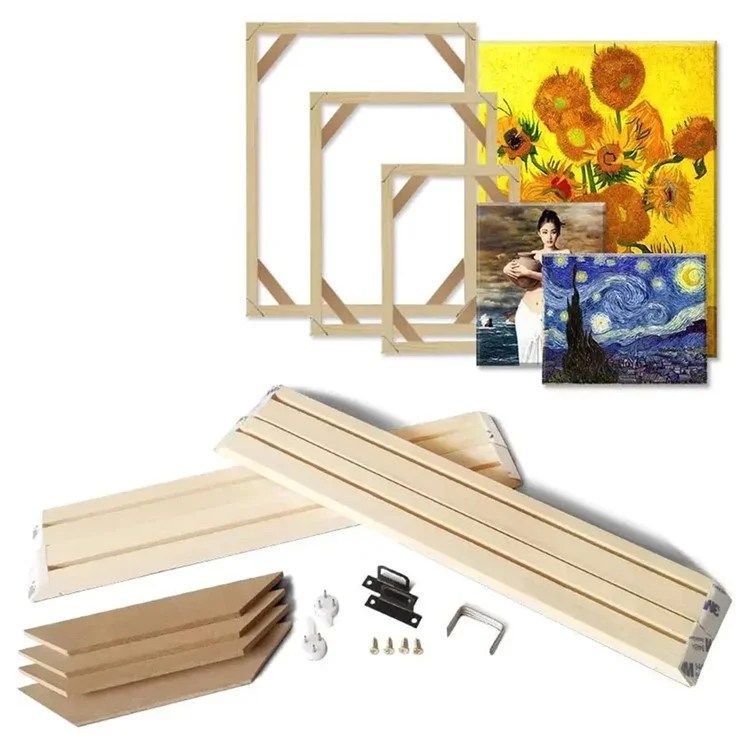 Cornice di legno per tela da 45 x 65 cm, kit di barre di tensione fai-da-te in legno massiccio per dipinti ad olio e poster.