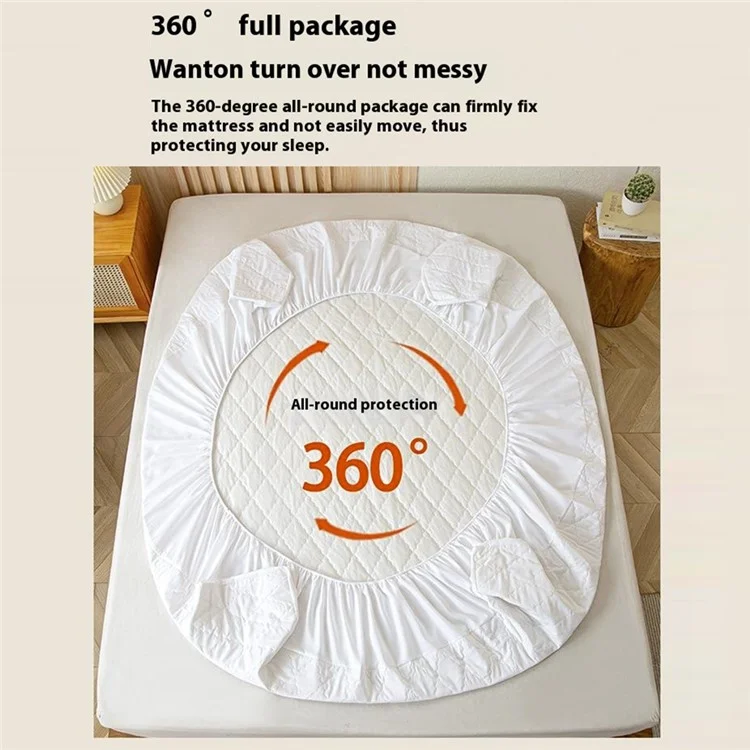 150 x 200 + 30cm Waterproof Quilted Fitted Sheet Dust Resistant Mattress Protector Cover  - Grey